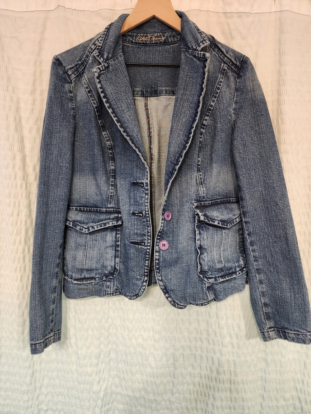 Vintage Blue Denim Blazer Jacket - Sz M - EUC